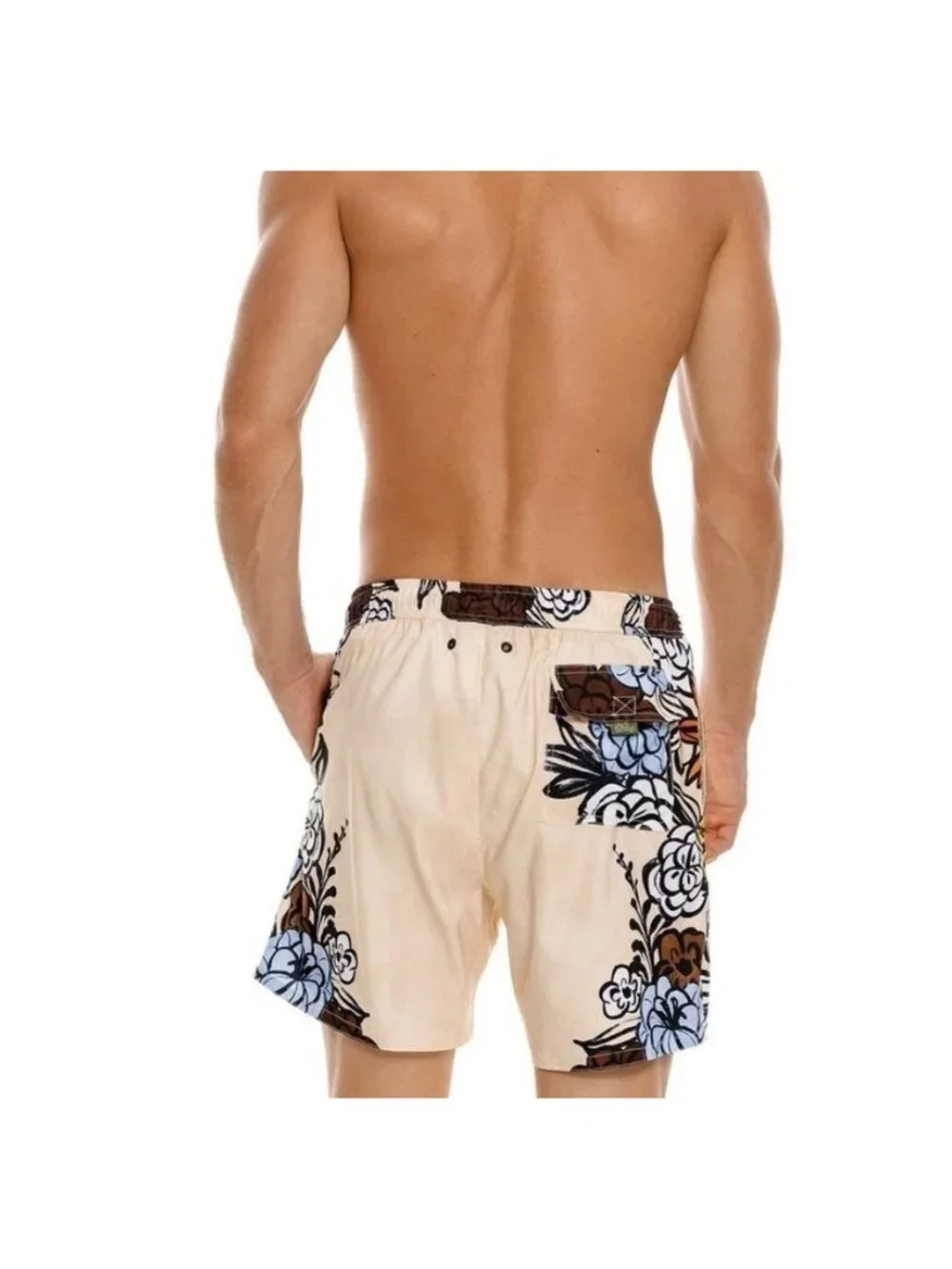 Agua Bendita Joe Clay Swim Trunks Cream Mens Size 30